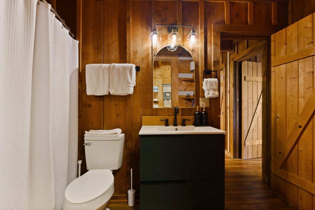 Bathroom vanity at Dancing Embers cabin